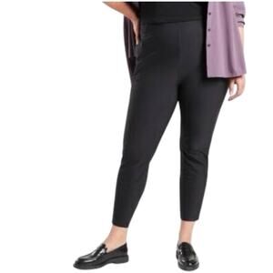 Athleta Stellar Tight Pants Pull On Zip Hem Black Pockets 982974 Womens Plus 24
